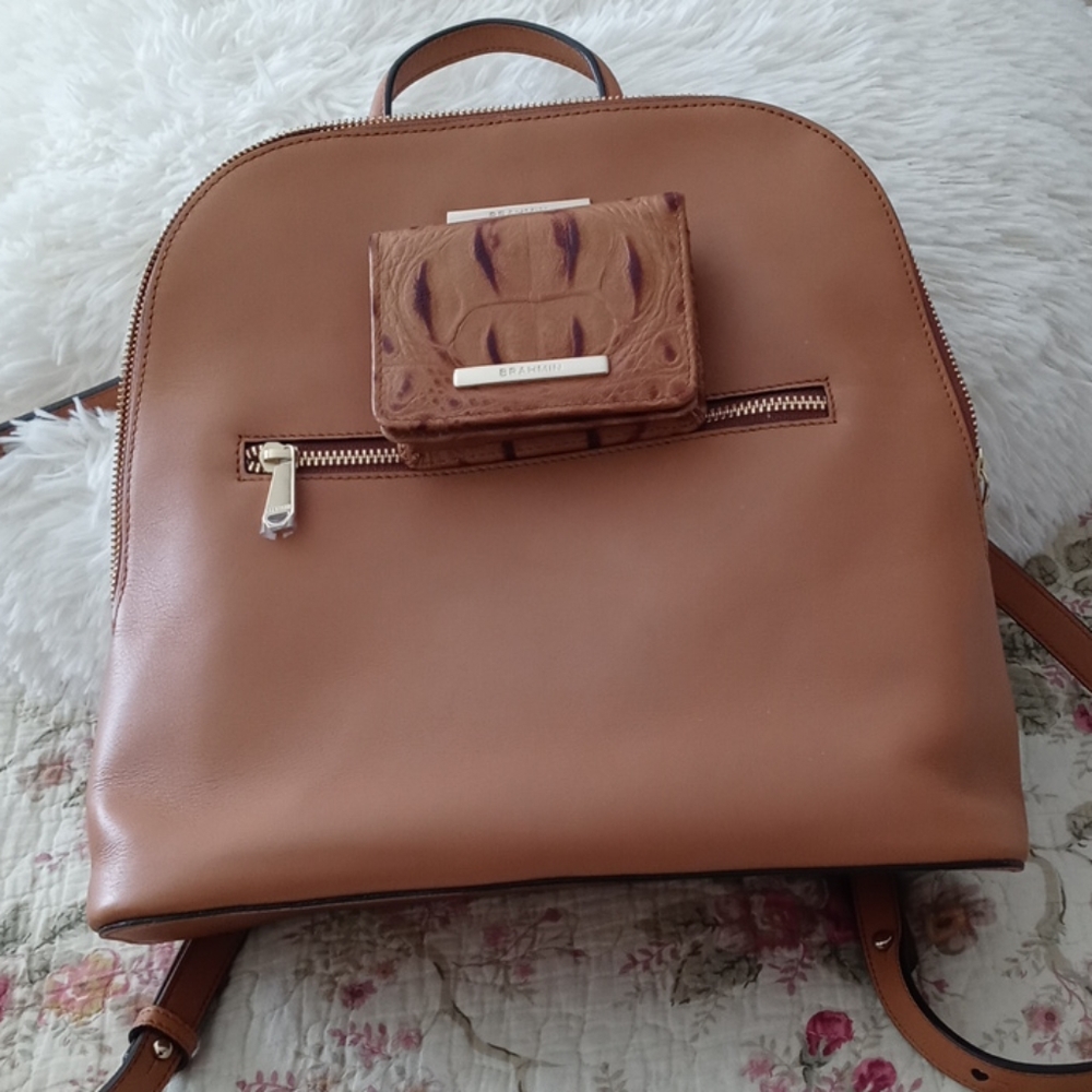 Brahmin backpack purse with key wallet NWOT